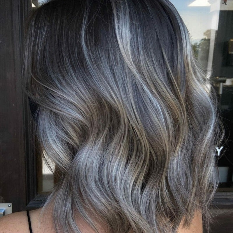 Tóc nối light màu khói Balayage