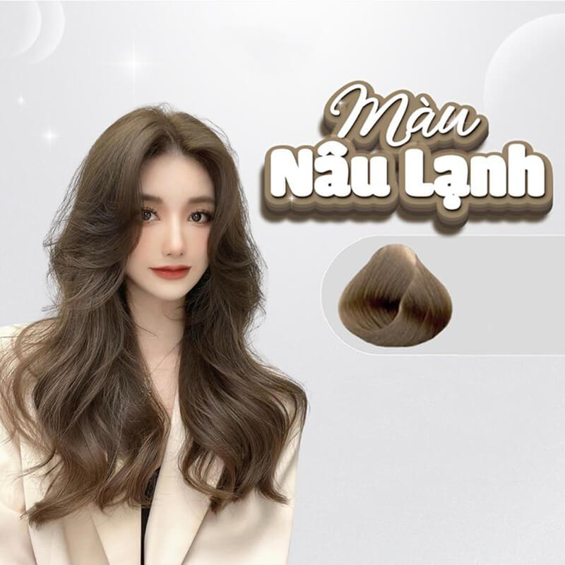 Màu tóc đẹp màu nâu lạnh