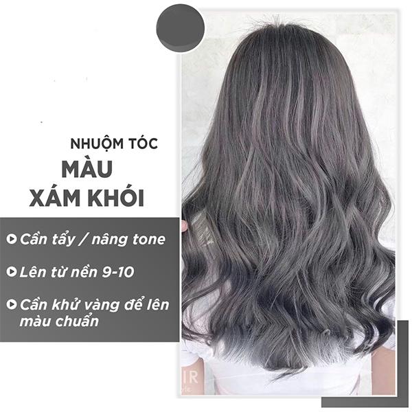 Tóc đẹp màu xám khói